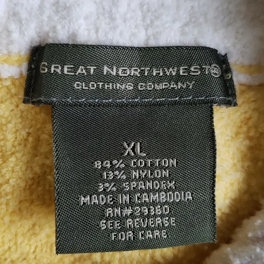 Great Northwest Yellow & White Zip-Up Coat